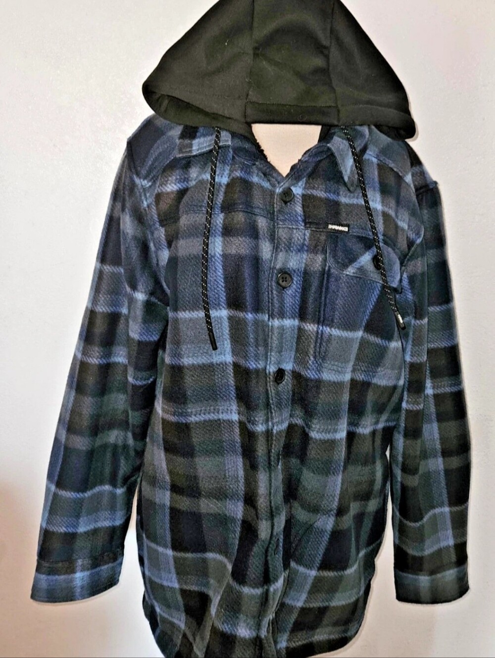 New With Tags Tony Hawk Size Large Sherpa Lined Fleece Blue Black Plaid MSRP $72